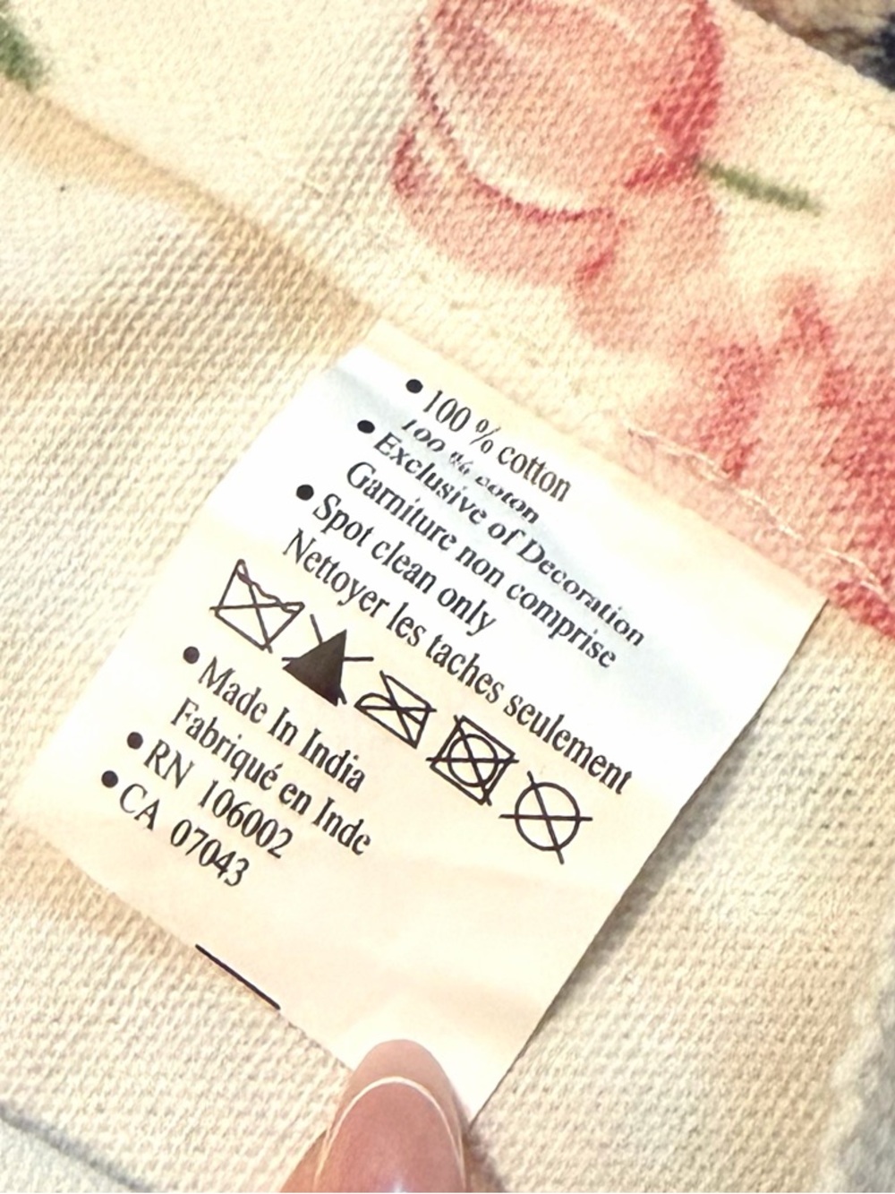 Everyday Floral Canvas Tote Bag in Pink and Cream - Picture 7 of 8